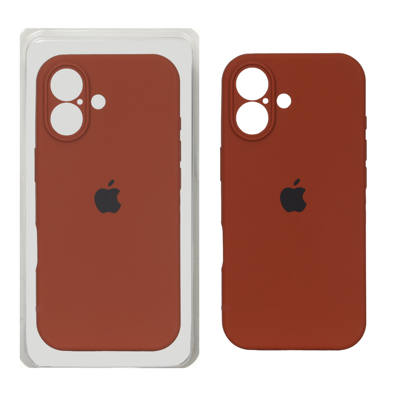 قاب سیلیکونی پاک کنی محافظ لنزدار اورجینال Apple iPhone 17 - قهوه ای (پک دار) - NTC